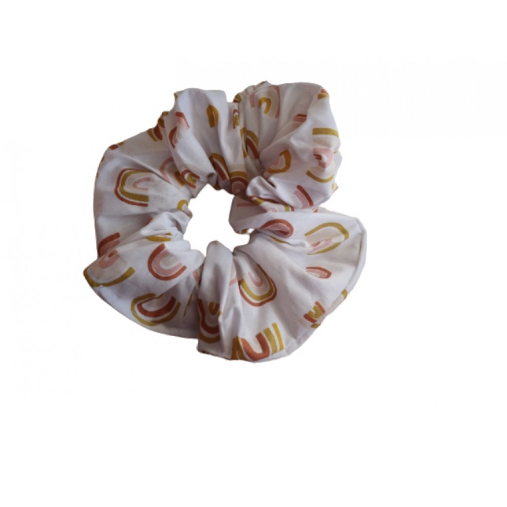 Kisa Handmade Accessories λαστιχάκι μαλλιών λευκό ουράνιο τόξο