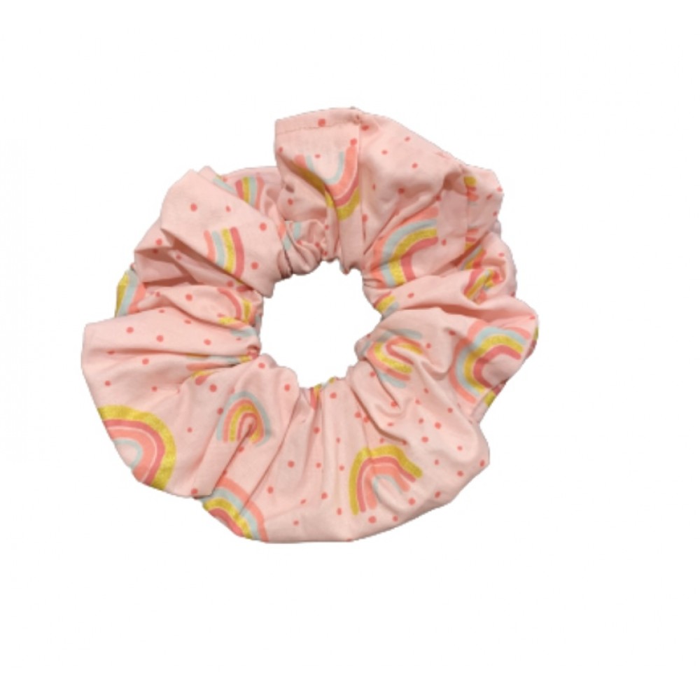 Kisa Handmade Accessories λαστιχάκι μαλλιών ροζ ανοιχτό  ουράνιο τόξο