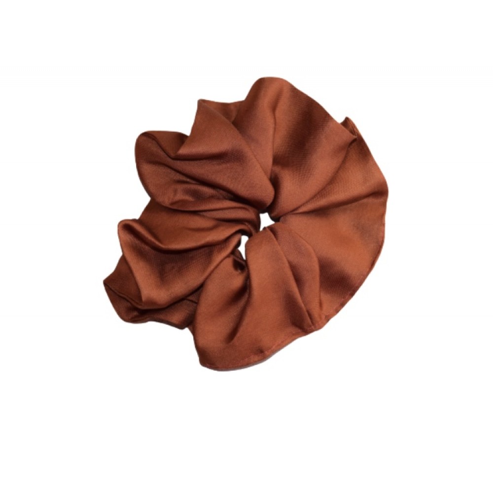Kisa Handmade Accessories μεταξωτό λαστιχάκι μαλλιών καφέ