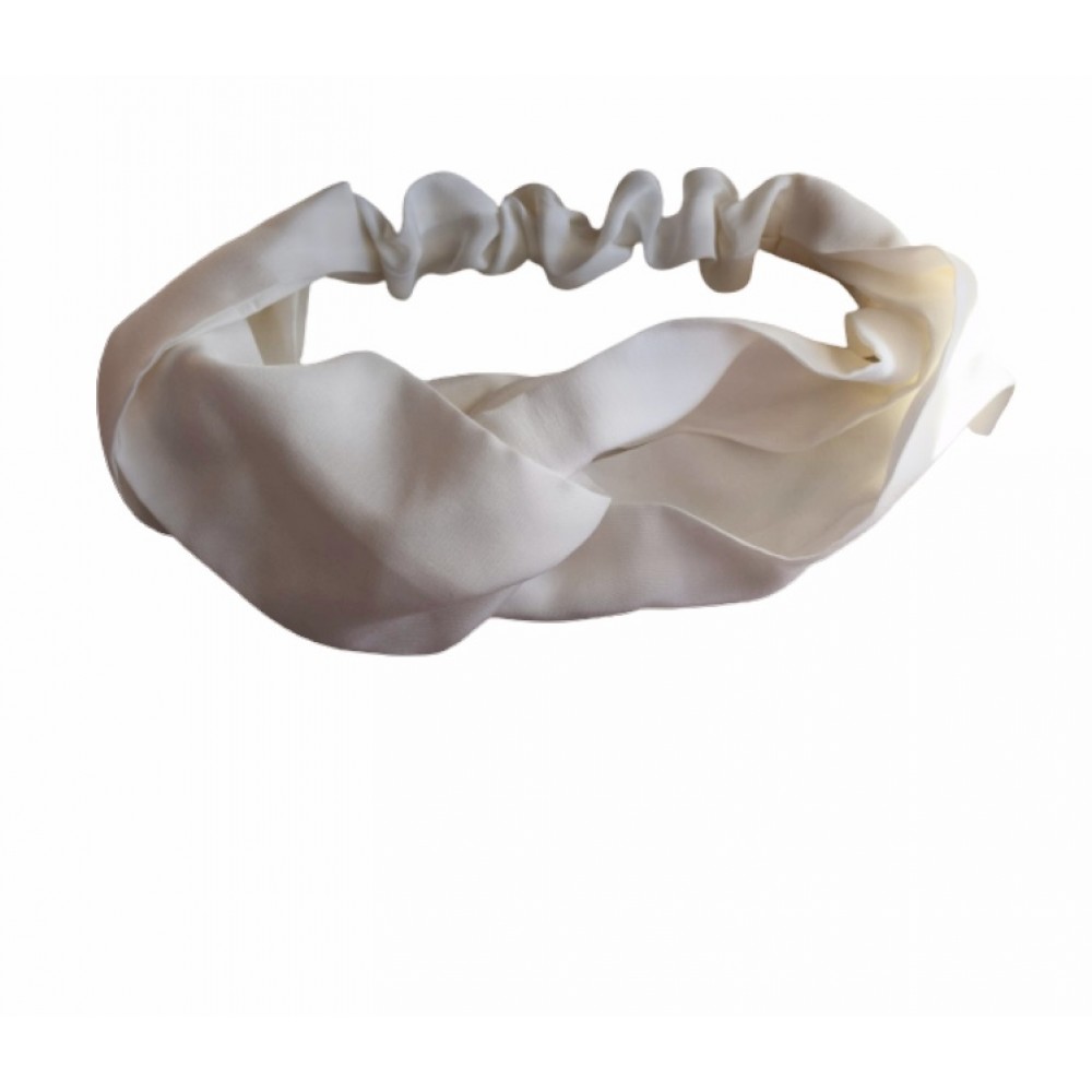 Kisa Handmade Accessories μεταξωτή κορδέλα μαλλιών λευκή