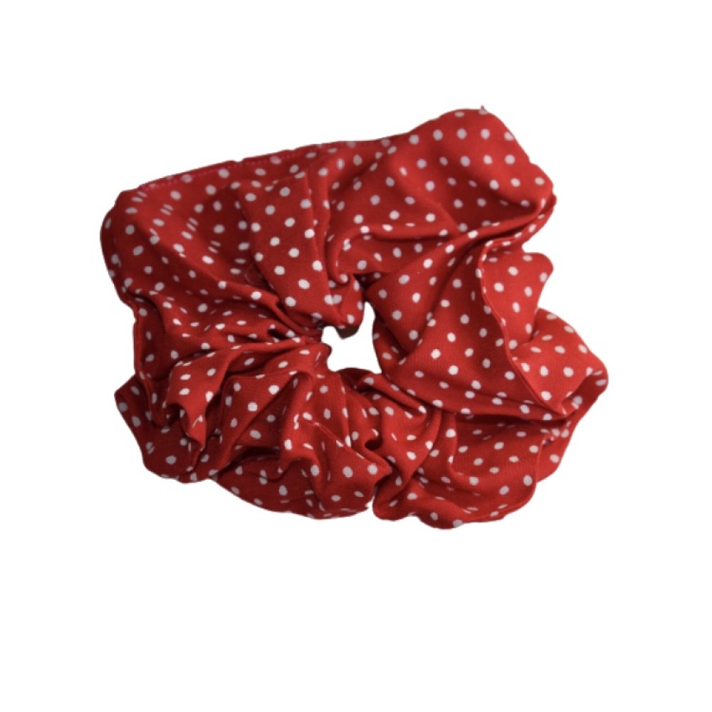 Kisa Handmade Accessories λαστιχάκι μαλλιών κόκκινο πουά 