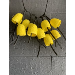Kisa Χειροποίητο κολιέ από κουκούλια μεταξοσκώληκα Σουφλίου κίτρινο