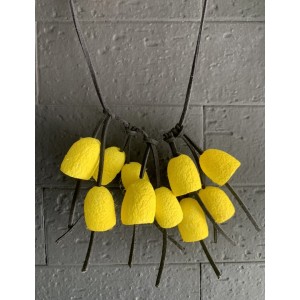 Kisa Χειροποίητο κολιέ από κουκούλια μεταξοσκώληκα Σουφλίου κίτρινο