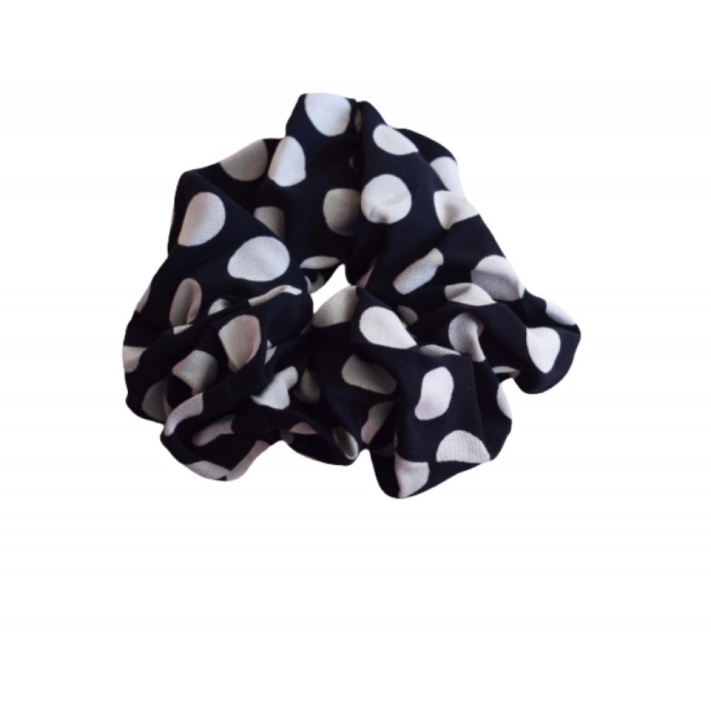 Kisa Handmade Accessories λαστιχάκι μαλλιών μπλε σκούρο πουά