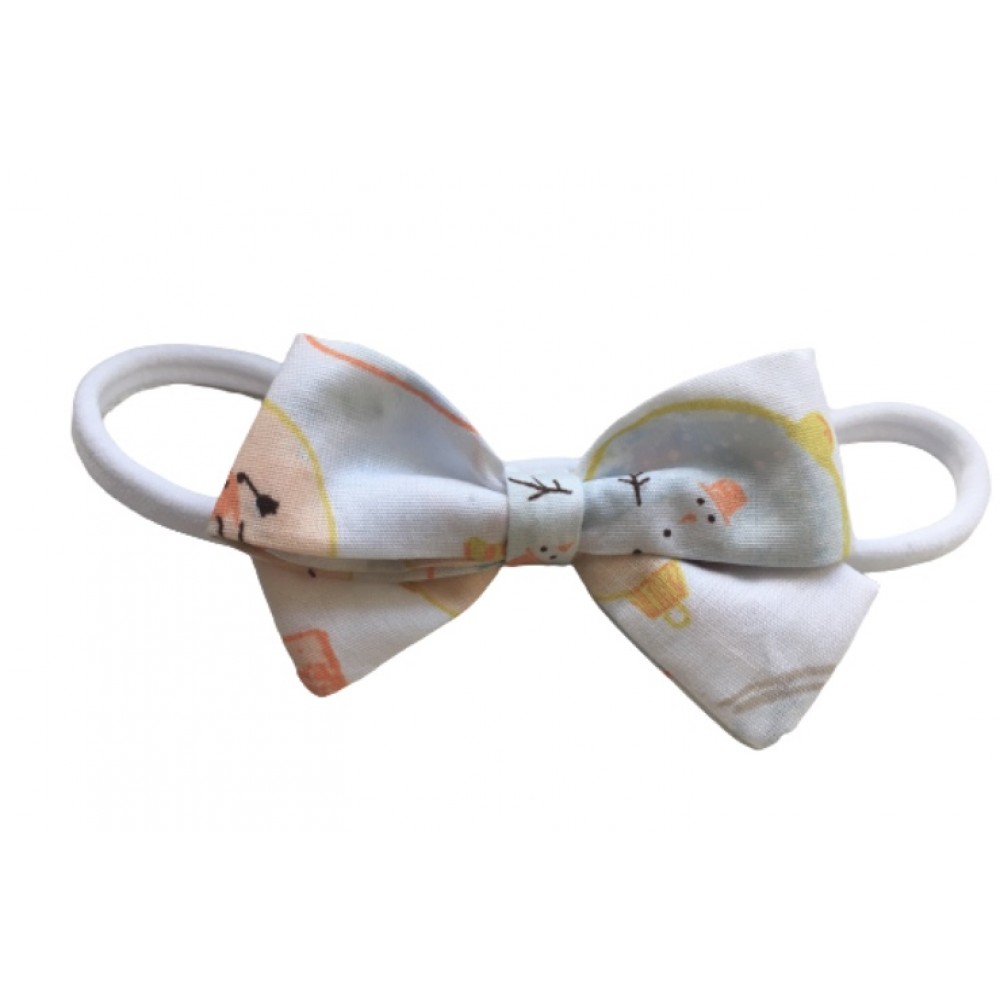 Kisa Handmade Accessories παιδική κορδέλα μαλλιών λευκή χιονόμπαλα