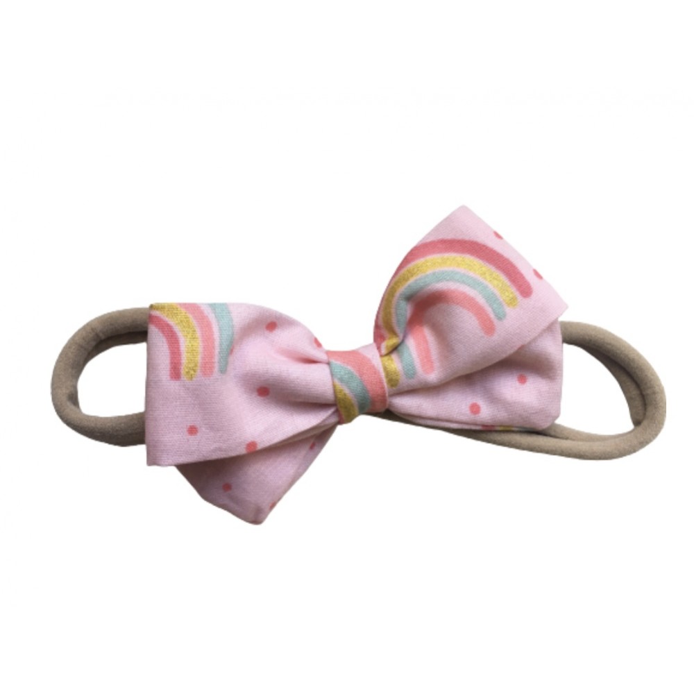 Kisa Handmade Accessories παιδική κορδέλα μαλλιών ροζ ουράνιο τόξο