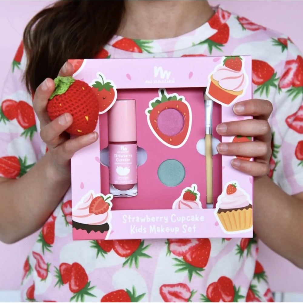 No Nasties Kids Strawberry Cupcake NaturaL Kids Makeup Gift Set 