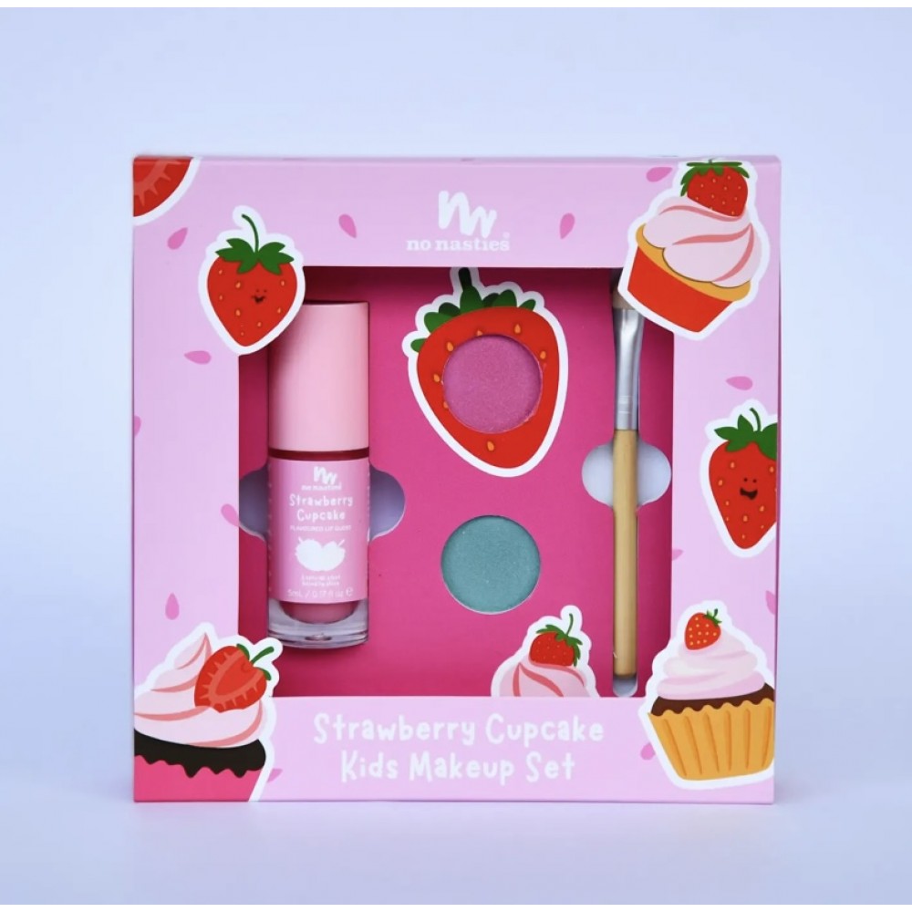 No Nasties Kids Strawberry Cupcake NaturaL Kids Makeup Gift Set 