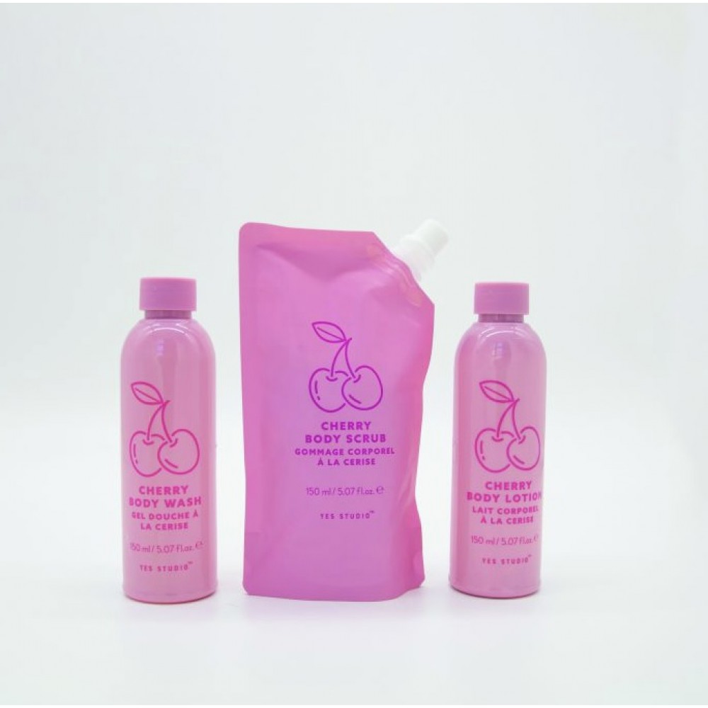 Yes Studio Σετ μπάνιου Cherry Baby με αφρόλουτρο, λοσιόν & scrub 450ml 
