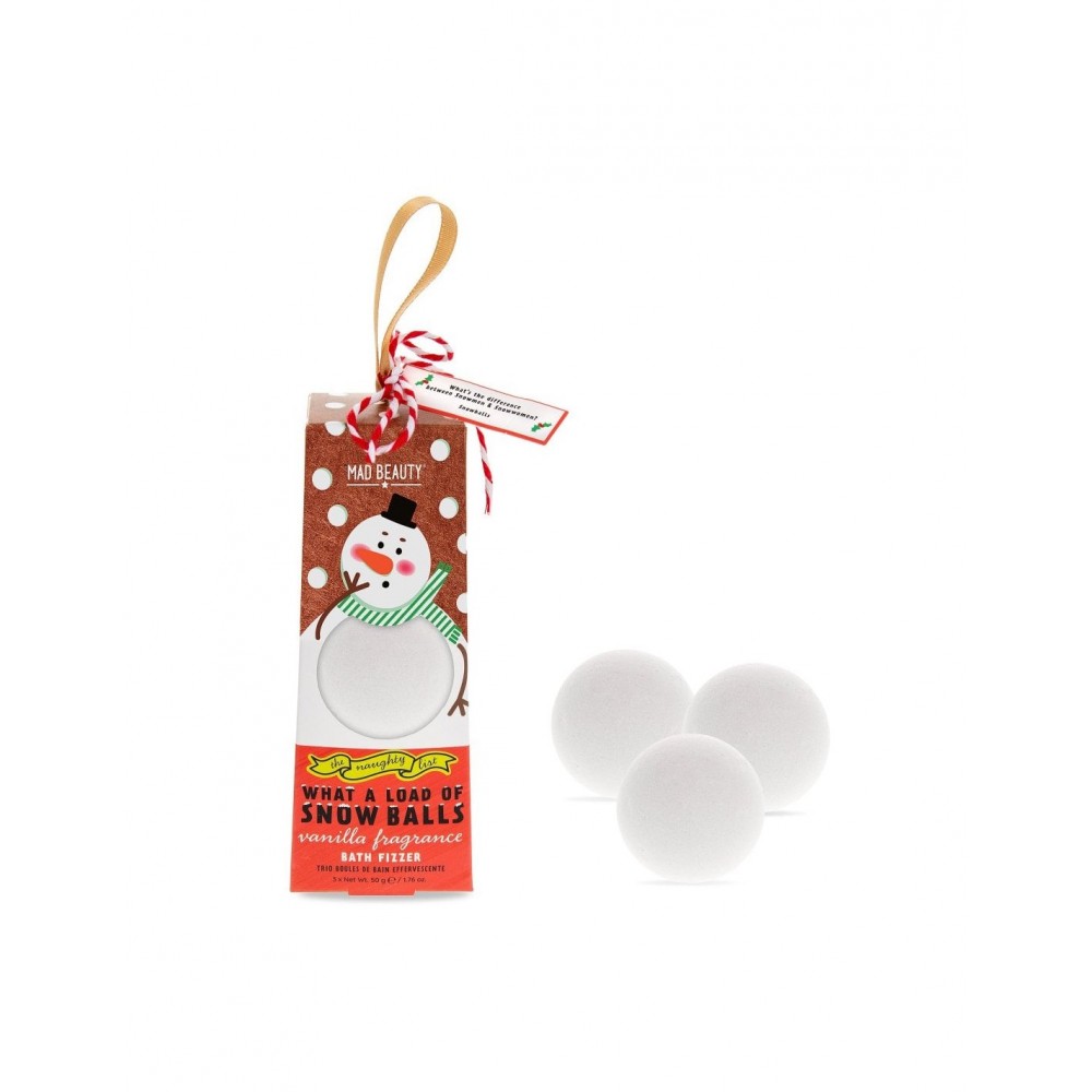 Mad Beauty Naughty List Snowballs Fizzer Trio Bath Bomb 150gr