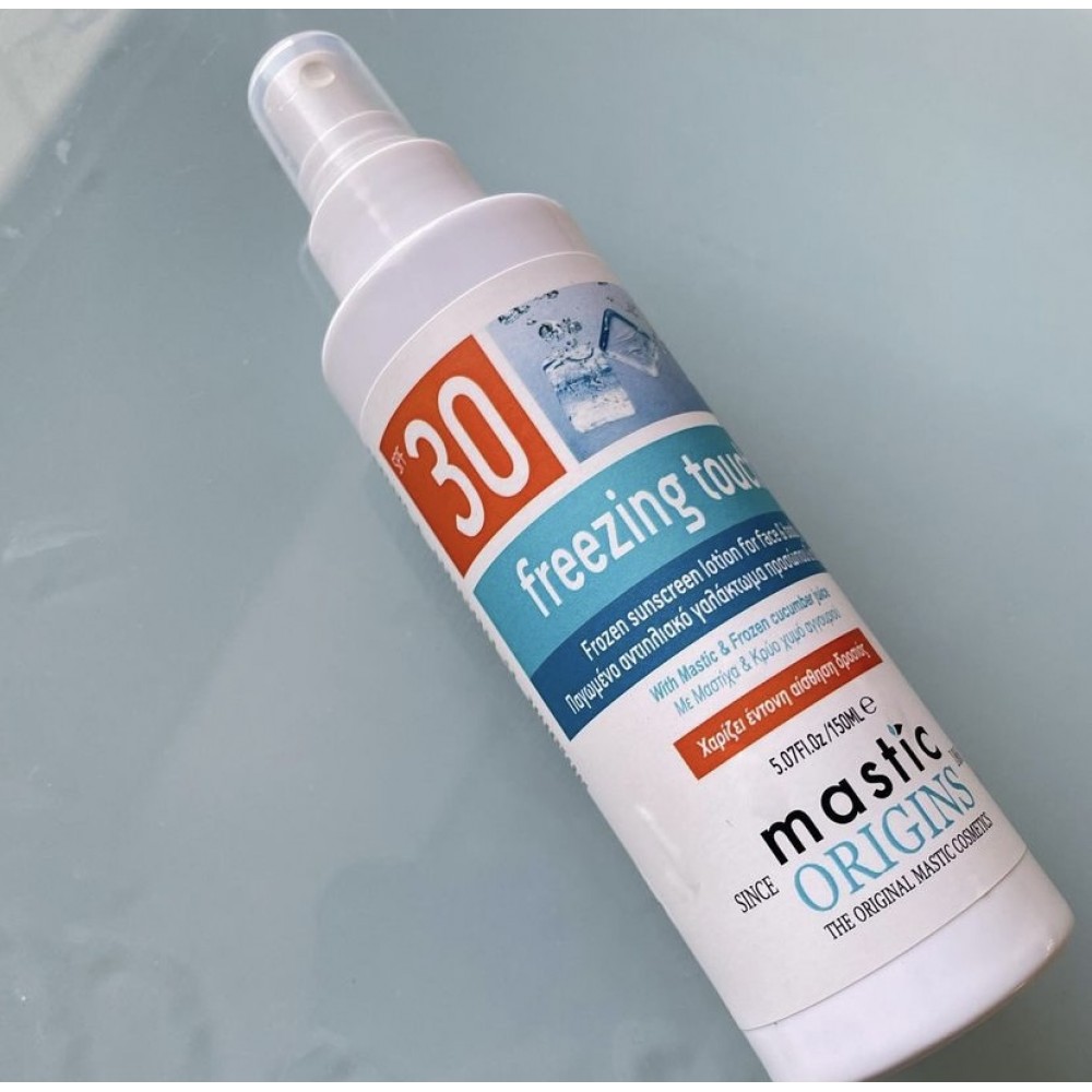 Mastic Origins Freezing Touch Παγωμένο αντηλιακό γαλάκτωμα προσώπου και σώματος 150ml 